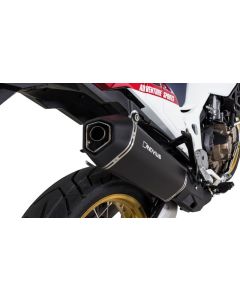 Remus Okami stainless steel silencer, black for Honda CRF1000L Africa Twin (2018-)/ CRF1000L Adventure Sports, slip-on with ABE
